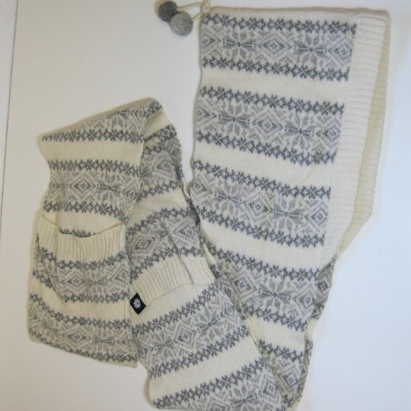 Accessories - Icelandic Wool/Angora Hooded Hood Scarf with Pockets
